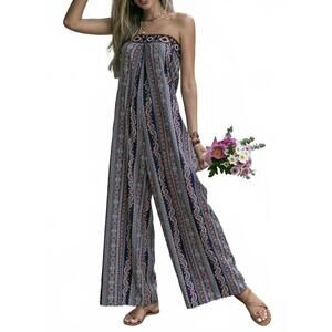 Rustty Dustty strapless wide leg jumpsuit large